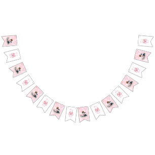 Es ist ein Mädchen Rosa Baby- und Welpen-Babypar Wimpelkette