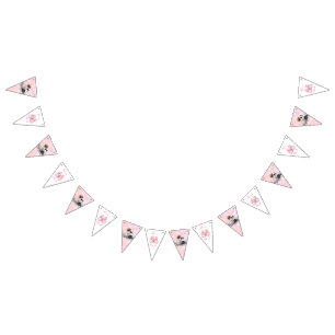 Es ist ein Mädchen Rosa Baby- und Welpen-Babypar Wimpelkette
