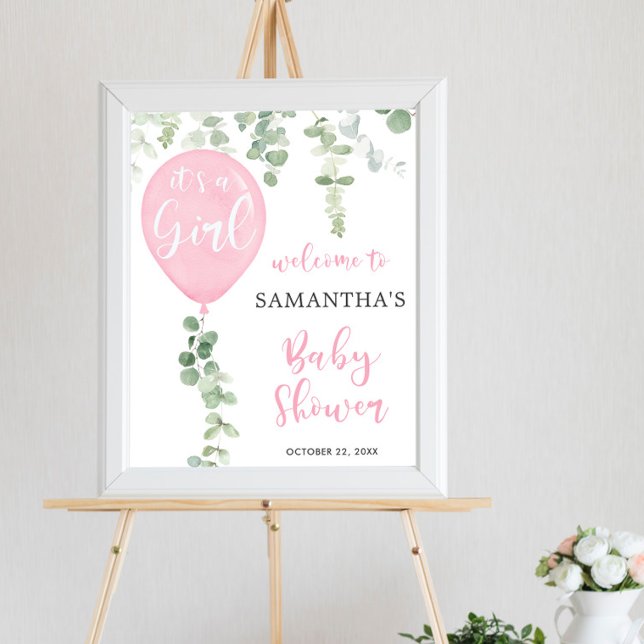 Es ist ein Mädchen rosa Ballon Babydusche Begrüßun Poster (Von Creator hochgeladen)