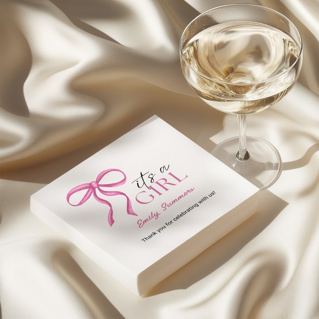 Es ist ein Mädchen Rosa Band Serviette (Von Creator hochgeladen)