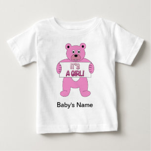 Es ist ein Mädchen-Rosa-Bär Baby T-shirt