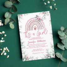 Es ist ein Mädchen rosa boho blumige Babydusche Re