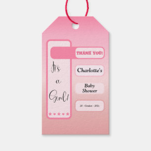 Es ist ein Mädchen! Rosa Farbverlauf Süße Babypart Geschenkanhänger