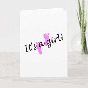 Es ist ein Mädchen (rosa Füße) Ankündigung