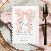 Es ist ein Mädchen Rosa Schleife Coquette Band Bab