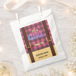 Es ist ein Mädchen Rustic Lumberjack Flannel Baby Geschenktütchen