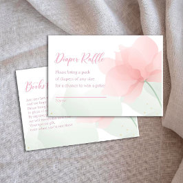 Es ist ein Mädchen - Sanfte Rosa Blumenwindel-Raff Begleitkarte