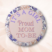 Es ist ein Mädchen! Schaltfläche mit hoher Mama