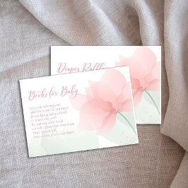 Es ist ein Mädchen Soft Blush Rosa Blumen Bücher f Begleitkarte