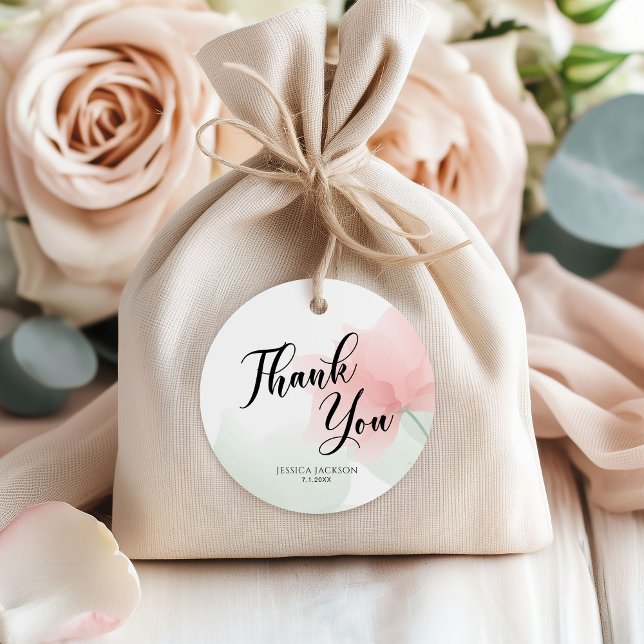 Es ist ein Mädchen Soft Blush Rosa Blumen Danke Geschenkanhänger (Von Creator hochgeladen)