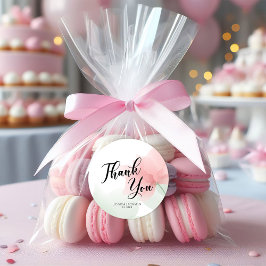 Es ist ein Mädchen Soft Blush Rosa Blumen Danke Runder Aufkleber