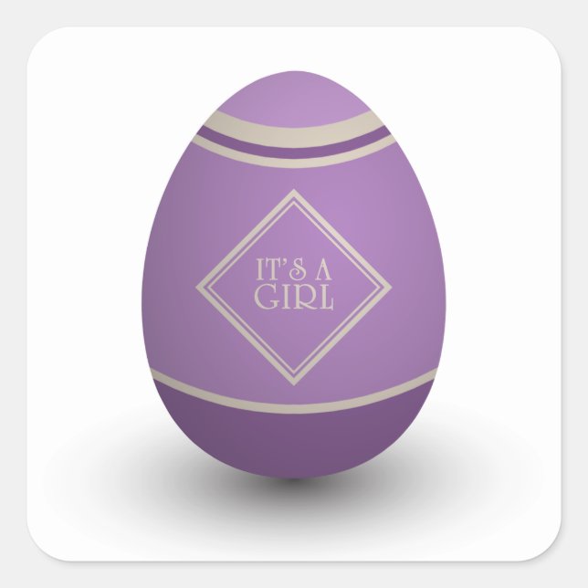 Es ist ein Mädchen-Storchenei Quadratischer Aufkleber (Vorderseite)