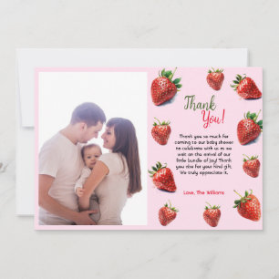 Es ist ein Mädchen Strawberry Babydusche Dankeskarte
