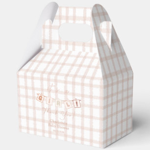 Es ist ein Mädchen Süßes braunes Gingham Notedry B Geschenkschachtel