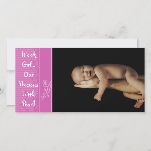 Es ist ein Mädchen... Unsere Wertvolle kleine Perl Ankündigung (Vorderseite)