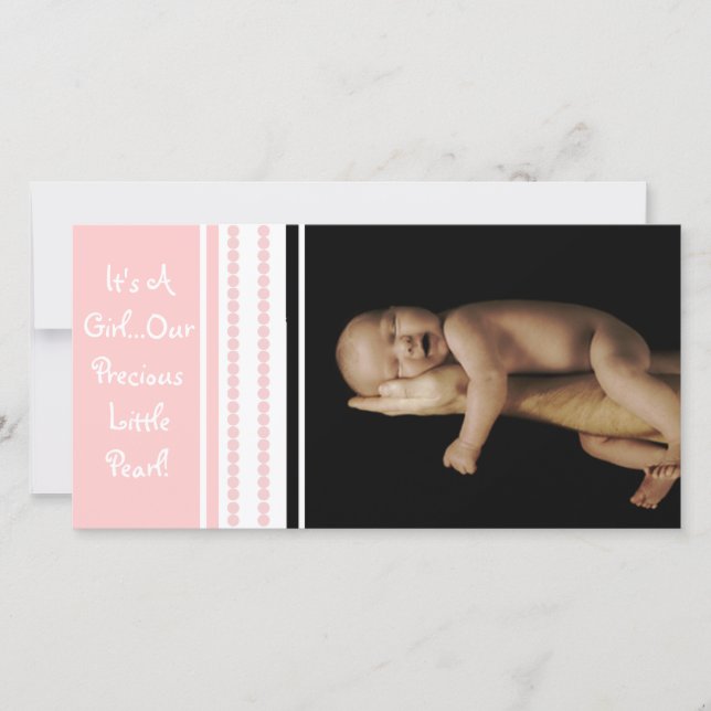 Es ist ein Mädchen... Unsere Wertvolle kleine Perl Ankündigung (Vorderseite)