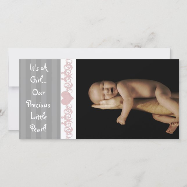 Es ist ein Mädchen... Unsere Wertvolle kleine Perl Ankündigung (Vorderseite)