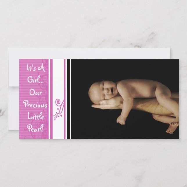 Es ist ein Mädchen... Unsere Wertvolle kleine Perl Ankündigung (Vorderseite)