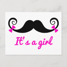 es ist ein Mädchendesign, locker Schnurrbart mit r Ankündigungspostkarte