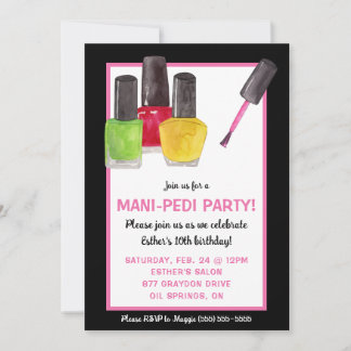 Es ist ein Mani-Pedi-Party! Nail Polnische Geburts Einladung