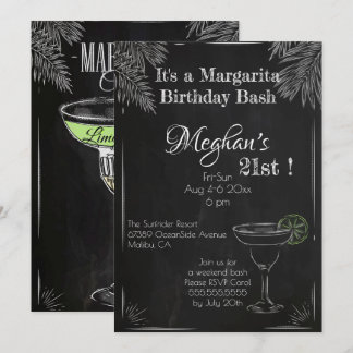 Es ist ein Margarita Birthday Bash 21. Einladung