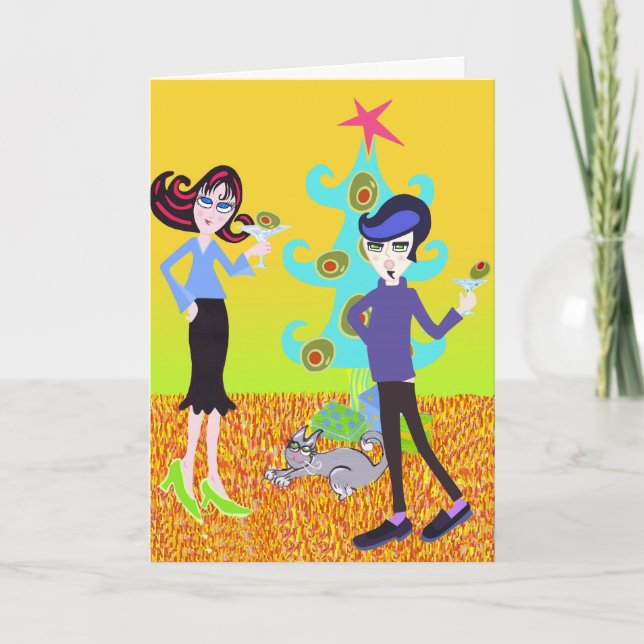 Es ist ein Martini-Weihnachten Feiertagskarte (Vorderseite)