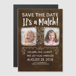 Es ist ein Match - Funny Save the Date Foto Magneteinladung