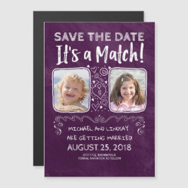 Es ist ein Match - Funny Save the Date Foto Magneteinladung