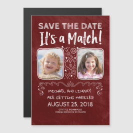 Es ist ein Match - Funny Save the Date Magneteinladung