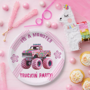 Es ist ein Monster Truckin' Party Custom Foto Pappteller