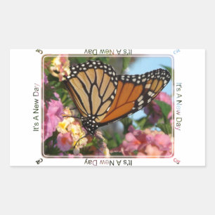 Es ist ein neuer Tag (Monarchschmetterling) Rechteckiger Aufkleber