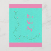 Es ist ein neuer Tag Pink Blume Buds Vine auf Gree