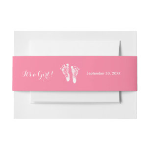 Es ist ein Niedliches Girl-Pink-Neugeborenenstorb Einladungsbanderole