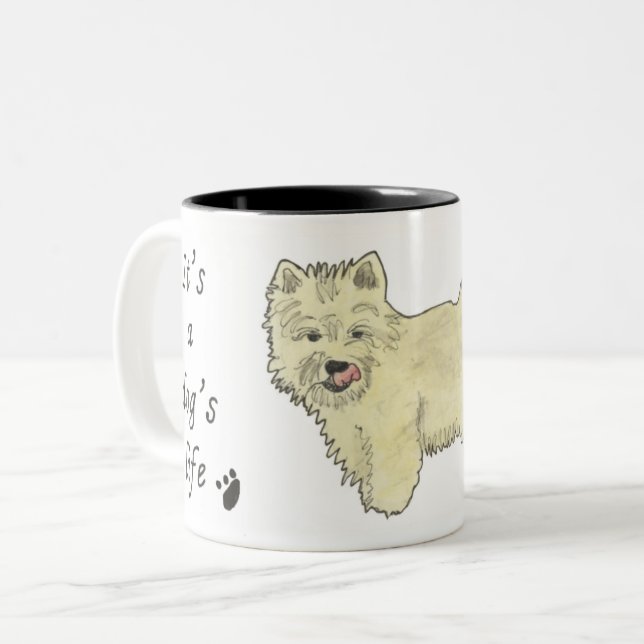 Es ist ein Niedliches Hundebüt-Design Zweifarbige Tasse (Vorderseite Links)