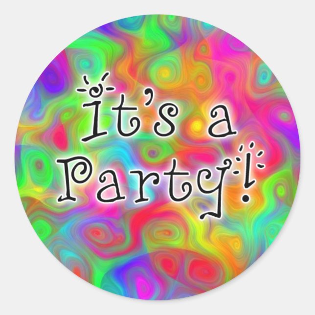 Es ist ein Party! Aufkleber (Vorderseite)