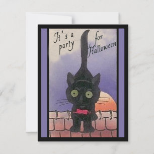 Es ist ein Party für Halloween Black Cat Einladung