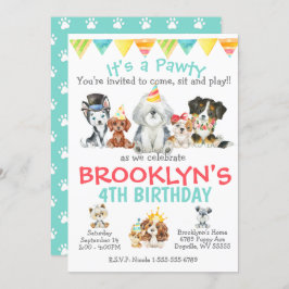 Es ist ein Pawty Puppy Party Geburtstag Einladung