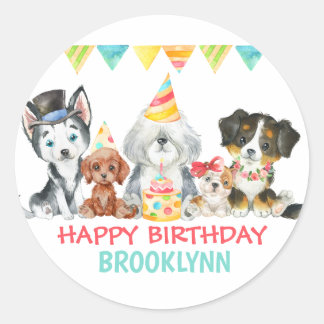 Es ist ein pawty Puppy Party Happy Birthday Runder Aufkleber