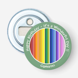 Es ist ein Rainbow-Party, mehrfarbiges Stripmuster Flaschenöffner