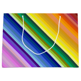 Es ist ein Rainbow-Party, mehrfarbiges Stripmuster Große Geschenktüte