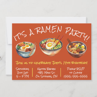 Es ist ein Ramen-Party! Geburtstagsparty der Kinde Einladung