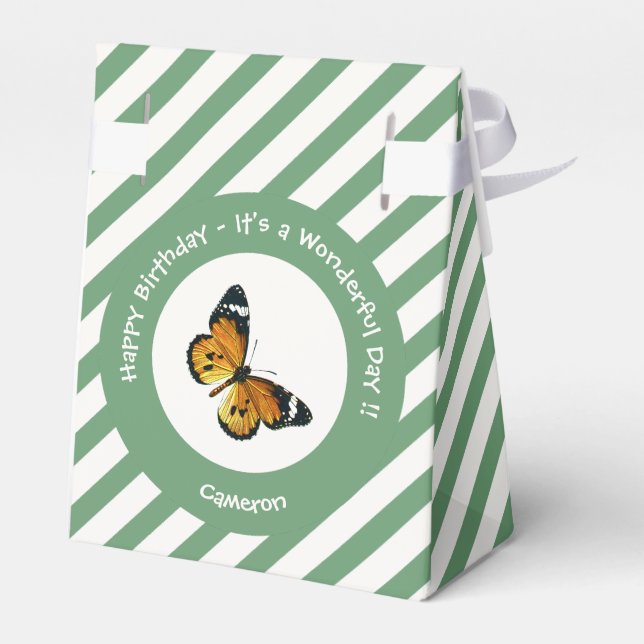 Es ist ein Schlichtes Tiger/African Queen Butterfl Geschenkschachtel (Rückseite)