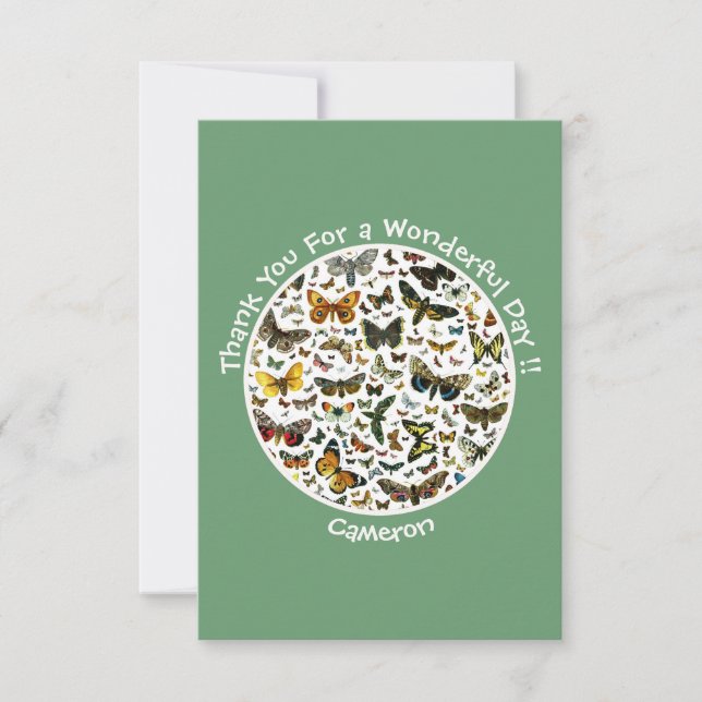 Es ist ein Schmetterling Geburtstag, Sammelstücke  Dankeskarte (Vorderseite)