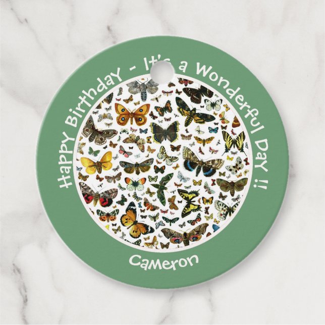 Es ist ein Schmetterling Geburtstag, Sammelstücke  Geschenkanhänger (Vorderseite)