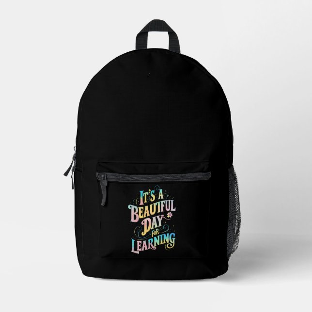Es ist ein schöner Tag, um zurück zur Schule zu le Bedruckter Rucksack (Vorderseite)