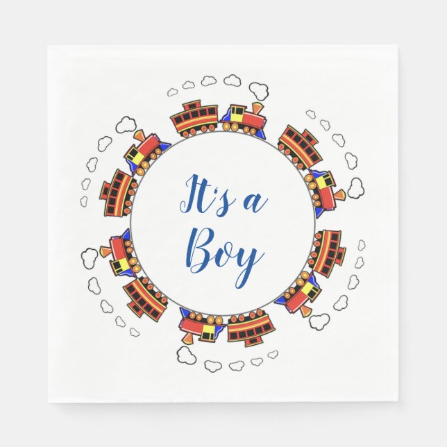 Es ist ein Spielzeugzug Serviette (Vorderseite)