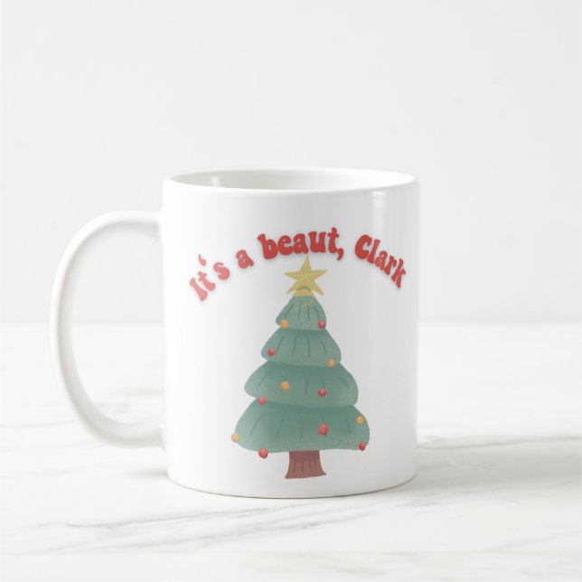 Es ist ein strahlendes, Clark Funny Christmas Movi Kaffeetasse (Links)