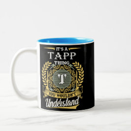 Es ist ein Tapp-Ding, das man nicht verstehen konn Zweifarbige Tasse
