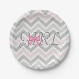 Es ist ein Teller von Girl Bow Themed Baby Shower