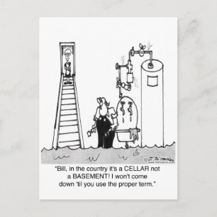 Es ist ein überfluteter Keller, kein Keller Postkarte